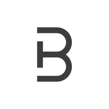 Modern ve eşsiz harf B İlk logo tasarımı