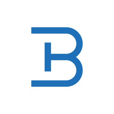 Modern ve eşsiz harf B İlk logo tasarımı