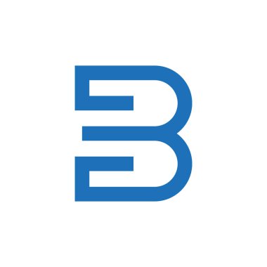 Modern ve eşsiz harf B İlk logo tasarımı