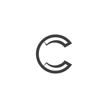 İlk C harfi tasarım logosu kavramı