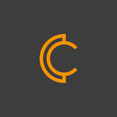 İlk C harfi tasarım logosu kavramı