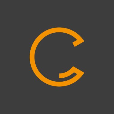 İlk C harfi tasarım logosu kavramı