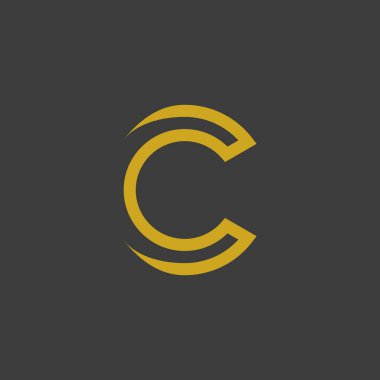 İlk C harfi tasarım logosu kavramı