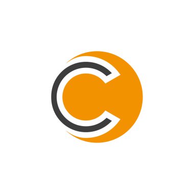 İlk C harfi tasarım logosu kavramı