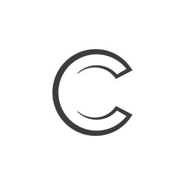 İlk C harfi tasarım logosu kavramı