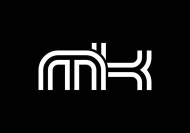 Zarif ilk harf MK, KM logo vektörü, Creative Lettering Logo Vector Illustration.