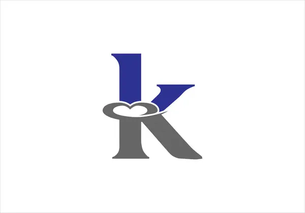 K Aşk Logosu Tasarımı, Marka Kimlik logo vektörü, modern logo, Logo Tasarımları Vektör İllüstrasyon Şablonu