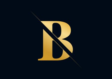 B Harfi İlk Logo Tasarımı ve Vektör Şablonu