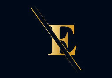 E Harfi İlk Logo Tasarımı ve Vektör Şablonu