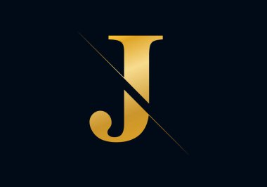 J Harfi İlk Logo Tasarımı ve Vektör Şablonu