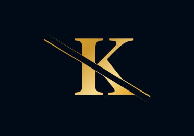 K Harfi İlk Logo Tasarımı ve Vektör Şablonu