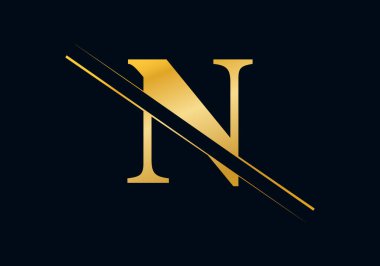 N Harfi İlk Logo Tasarımı ve Vektör Şablonu