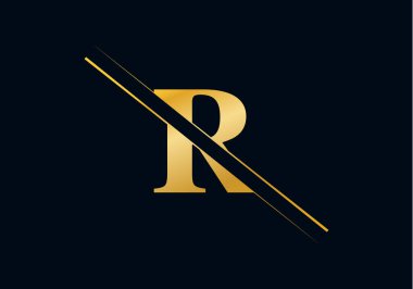 R Harfi İlk Logo Tasarımı ve Vektör Şablonu