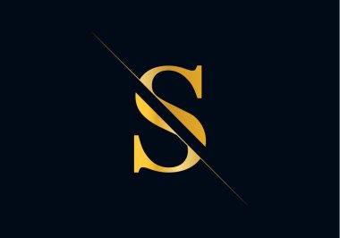 S Harfi İlk Logo Tasarımı ve Vektör Şablonu