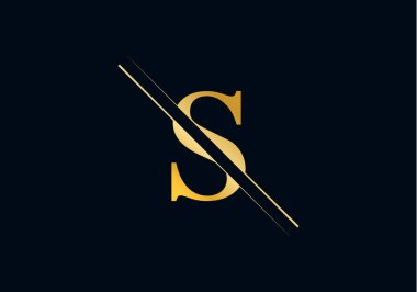 S Harfi İlk Logo Tasarımı ve Vektör Şablonu