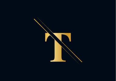 T Harfi İlk Logo Tasarımı ve Vektör Şablonu