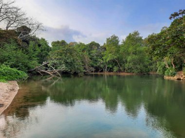 Güney Malang 'daki Bantol Gölü Sahili, Doğu Java, Endonezya