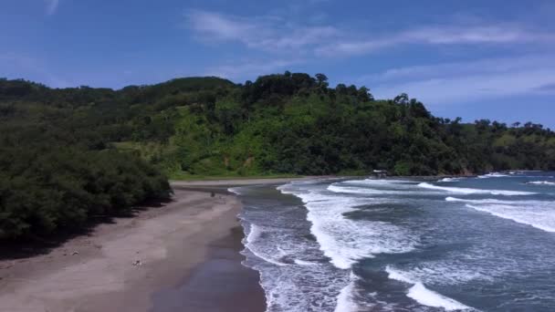 Вид Воздуха Пантай Жолосутро Восточная Ява Индонезия Береговая Линия Виды — стоковое видео