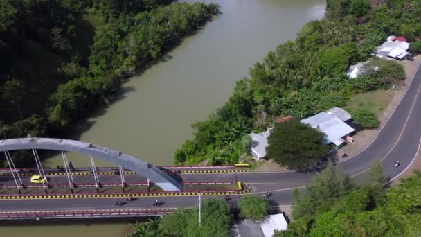 Bajul Mati Bridge Che Trova Sulla Malang Southern Route Giava — Video Stock