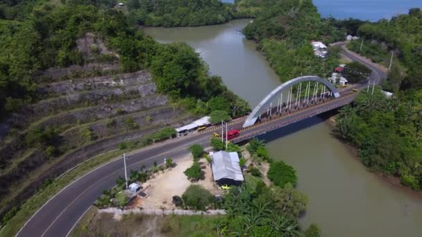 Pohled Most Bajul Mati Kde Řeka Moře Setkávají — Stock video