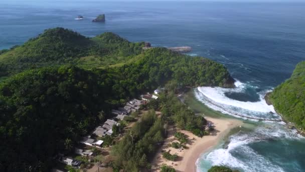 Aerial View Batu Bengkung Beach Located Malang East Java Ινδονησία — Αρχείο Βίντεο