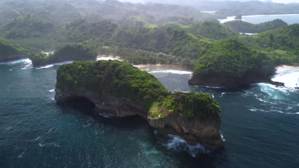 Vista Aérea Praia Batu Bengkung Localizada Malang Java Oriental Indonésia — Vídeo de Stock
