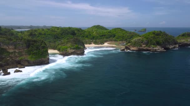 Letecký Pohled Batu Bengkung Beach Nachází Malangu Východní Jáva Indonésie — Stock video
