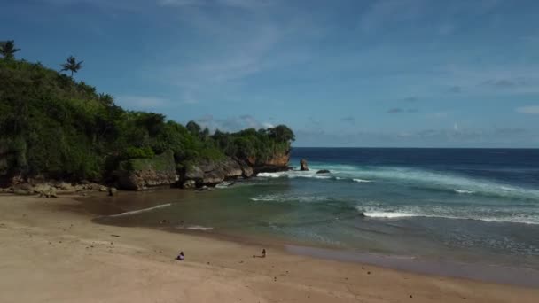 Aerial View Nganteb Beach South Malang East Java Ινδονησία — Αρχείο Βίντεο