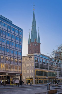 İsveç 'te kar yağmayan bir kış günü Şubat 2025' te Stockholm 'de