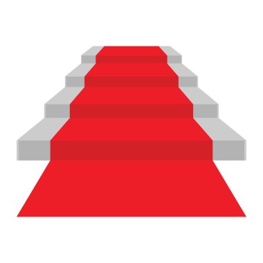 Kırmızı halılı merdivenlerin vektör simgesi