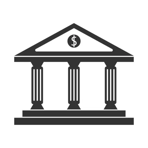 Banka simgesi vektörü düz biçimli