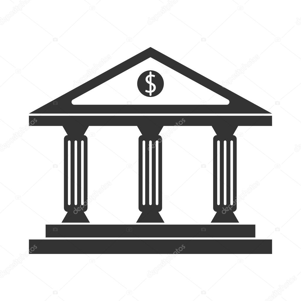 Bank icon vector in flat style