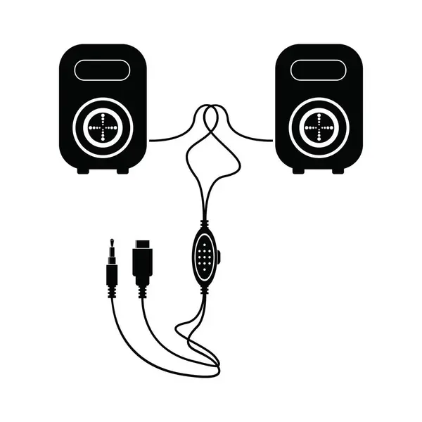 Beyaz arkaplanda iki küçük ses hoparlörü simgesi