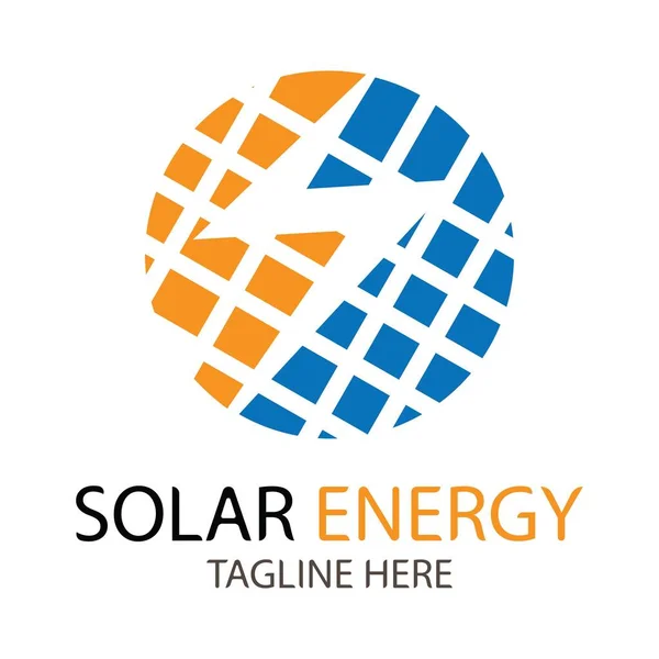 Güneş enerjisi logo tasarım vektörü