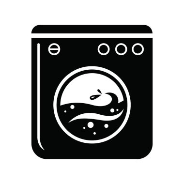 çamaşır makinesi ikon vektör çizimi