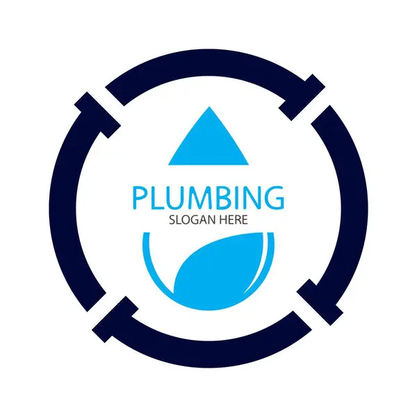 plumbing water logo design vector