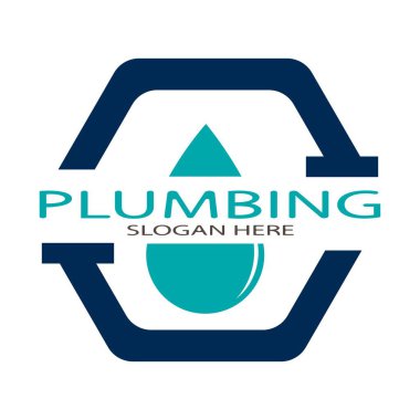 plumbing water logo design vector