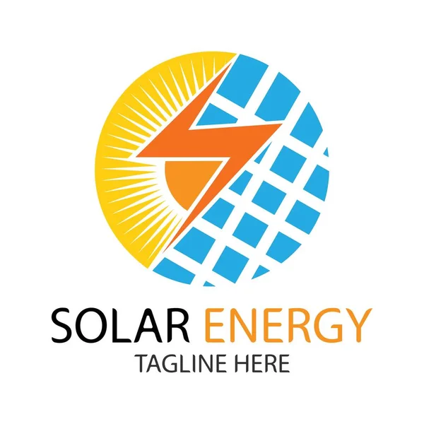 Güneş enerjisi logo tasarım vektörü