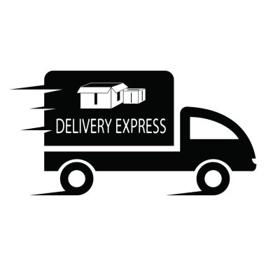 paket dağıtım kamyonu logo tasarım şablonu