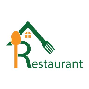 Kaşık ve çatal resimli restoran logosu tasarımı