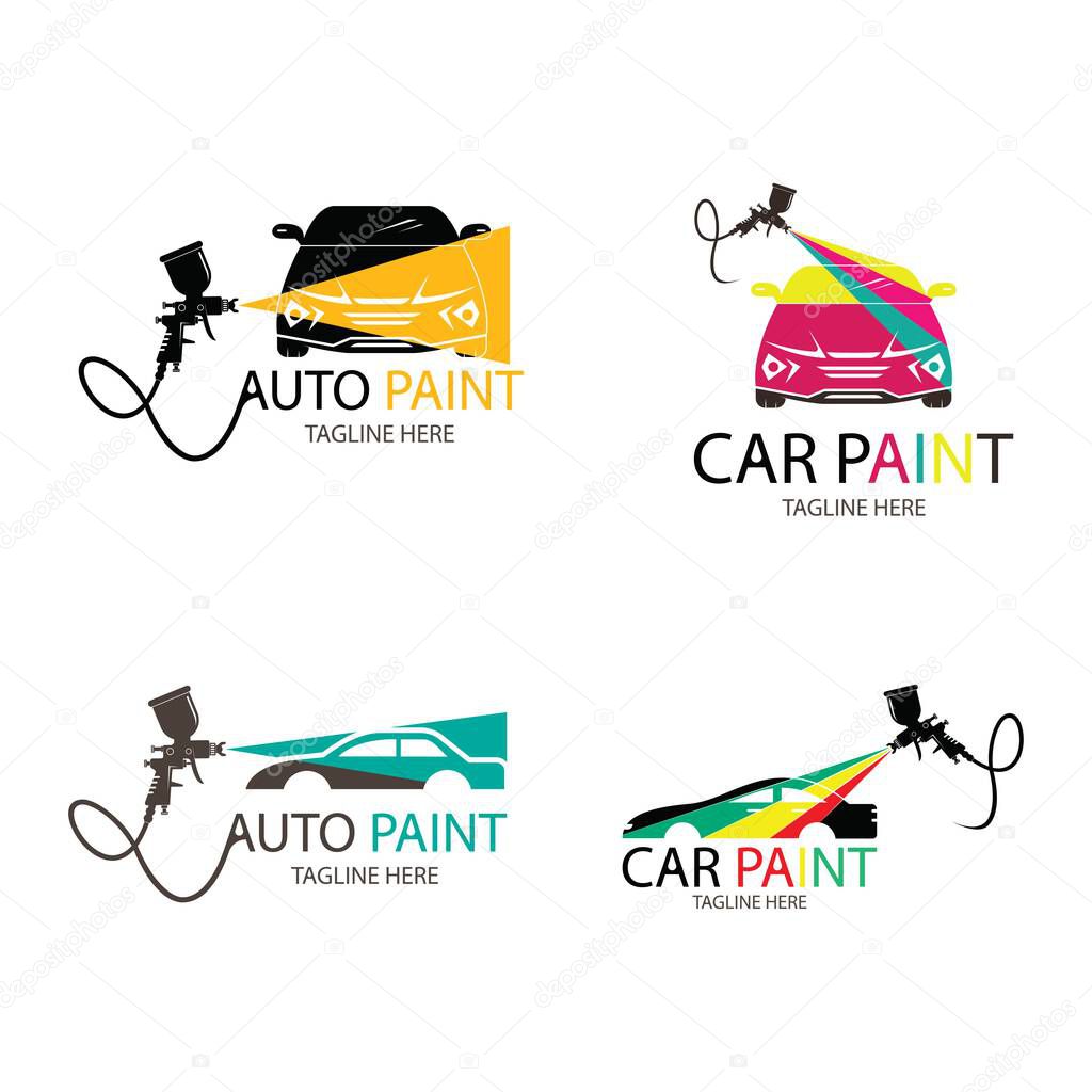 Car paint logo design vector collection