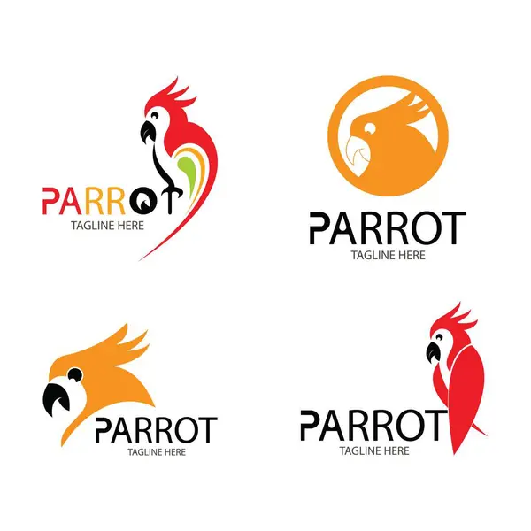 Papağan logo tasarım vektör koleksiyonu 