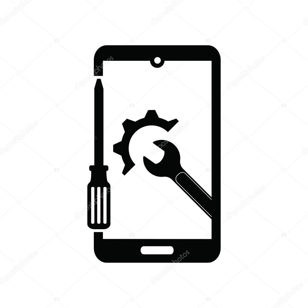 Mobile phone repair icon vector