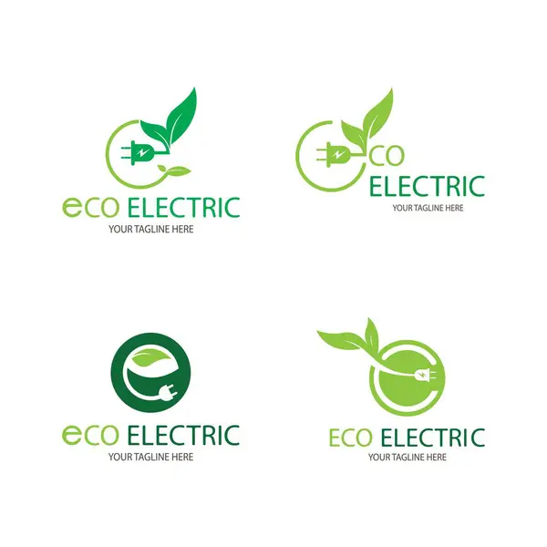 Çevre dostu elektrik soketi logosu koleksiyonu
