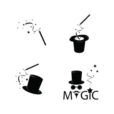 sihirli şapka ve logo vektör koleksiyonu
