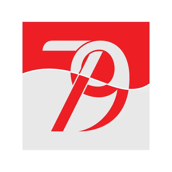 kırmızı ve beyaz numara 79 logo tasarım şablonu