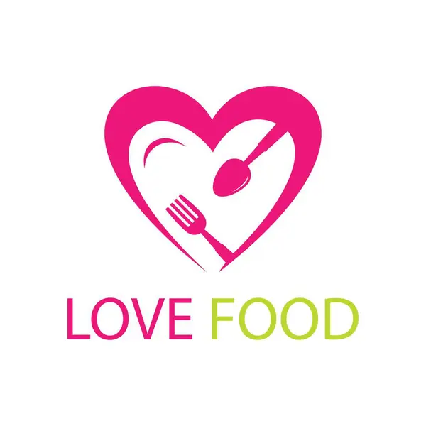 Love food logo tasarımı vektör çizimi
