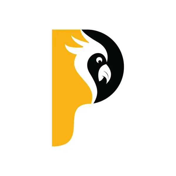 Papağan p harf logo tasarım şablonu