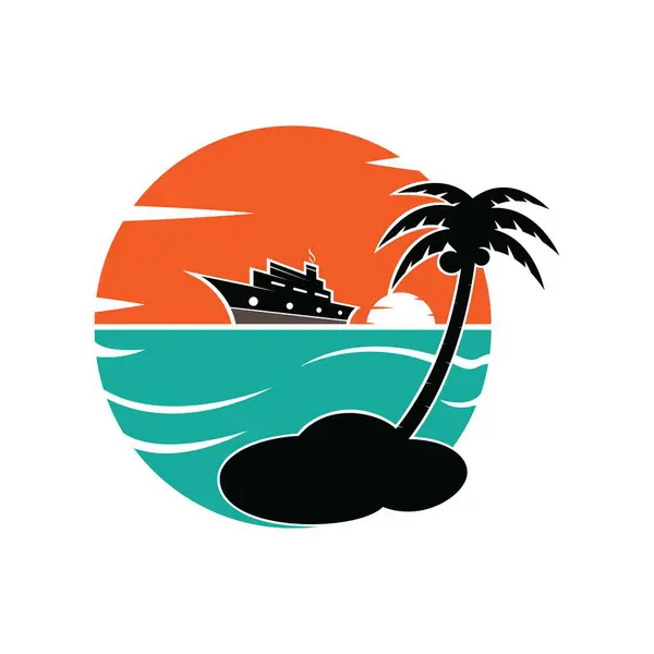 Plaj logo tasarım vektör