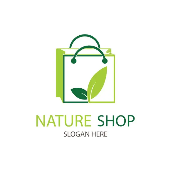 Doğa mağazası logo tasarımı vektörü